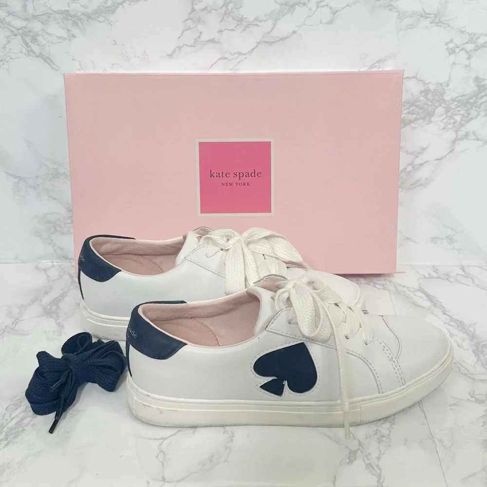 Kate Spade Fez White and Blue Sneakers - Picture 2 of 14